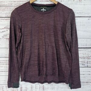 Bombas Base Layer Women's S Merino Wool Blend Long Sleeve Heathered Burgundy
